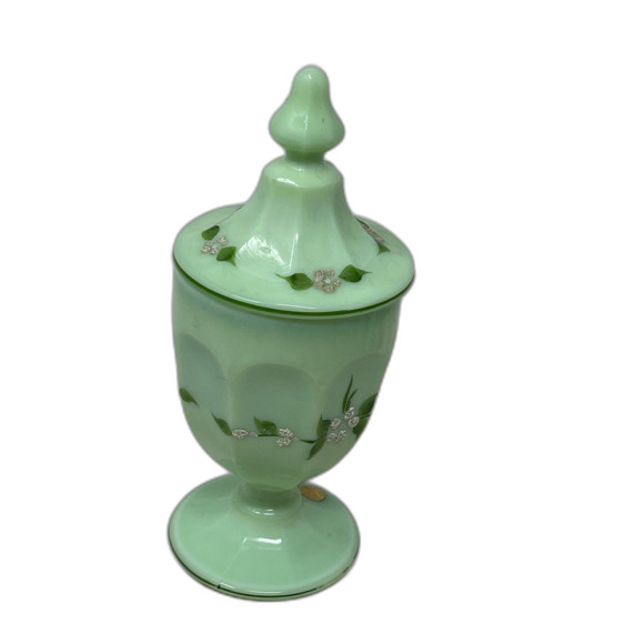 Westmoreland Glass Sea Foam Green Mint Lidded, Footed Candy Sugar Jar Dish ‘79 - Picture 7 of 8